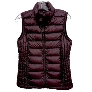 Down Vest Weatherproof 32 Degrees Packable Sz Small Brown Sleeveless Packable